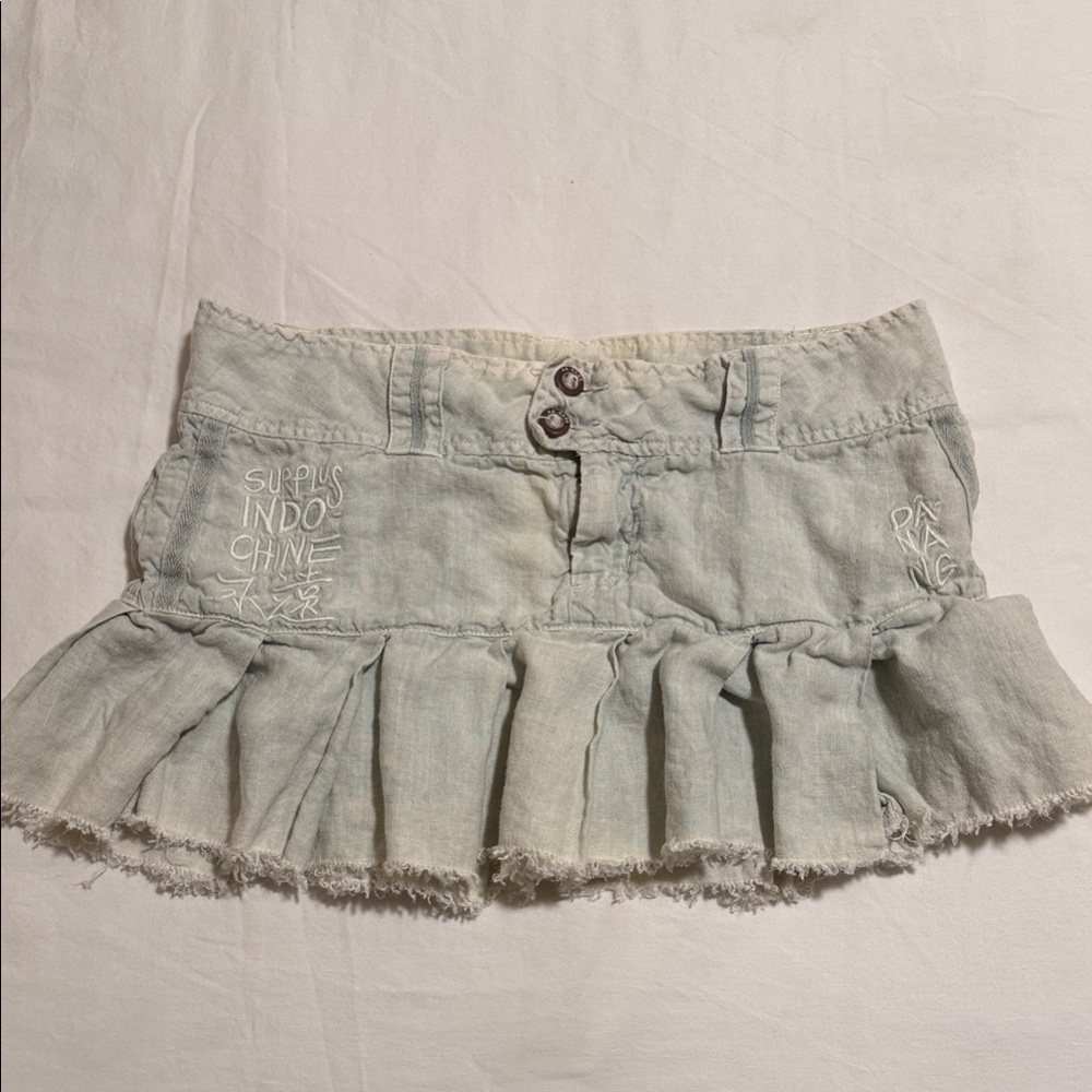 DA-NANG Light Blue Ruffled Mini Skirt